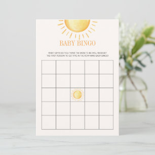 Convites Jogo de Bingo para Chá de Bebê Sunshine