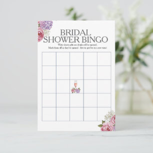 Convites Jogo de Bingo para Chá de Noiva com flores de Pros