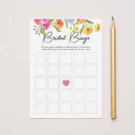 Convites Jogo de Bingo para Chá de Noiva Jardim de Flores R
