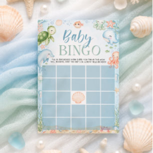 Convites Jogo de Bingo para Chás de Bebê Sea You Soon Ocean
