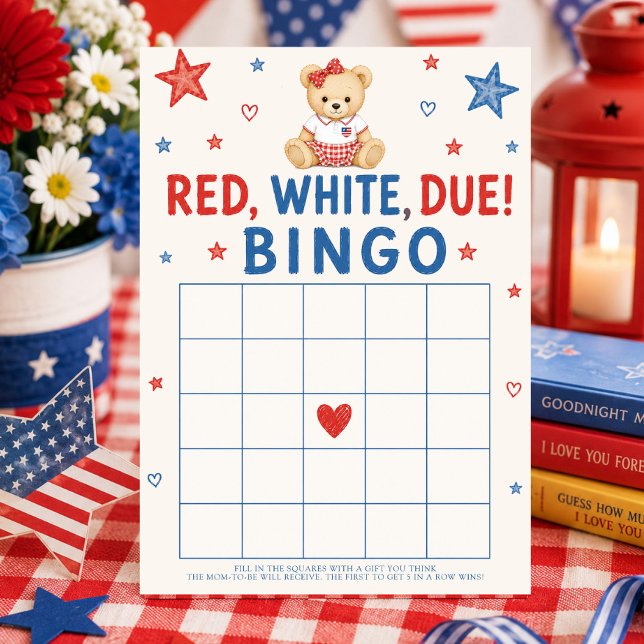 Convites Jogo de Bingo Vermelho Branco e Devido (Criador carregado)