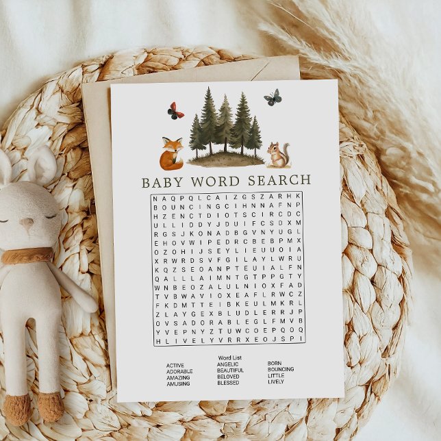 Convites Jogo de Busca de Palavras de Animais da Floresta W (Criador carregado)