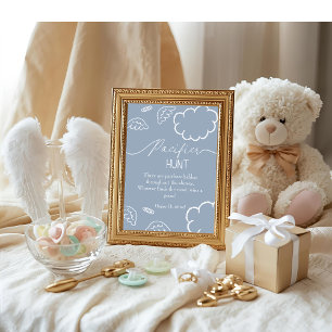 Convites Jogo de caça ao chupeta azul para baby shower cele