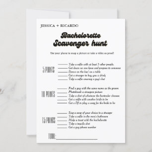 Convites Jogo de caça ao tesouro para despedida de solteira