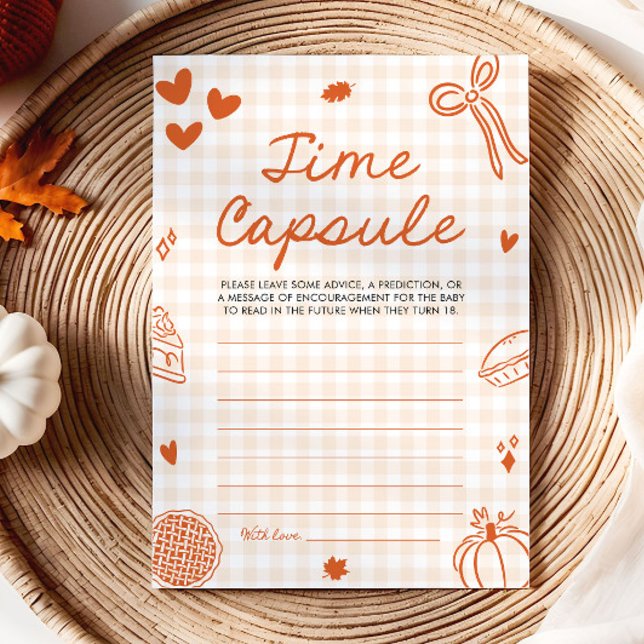 Convites Jogo de Cápsula do Tempo de Chuvinha de Bebê Desen (Fall Hand Drawn Baby Shower Time Capsule Game)