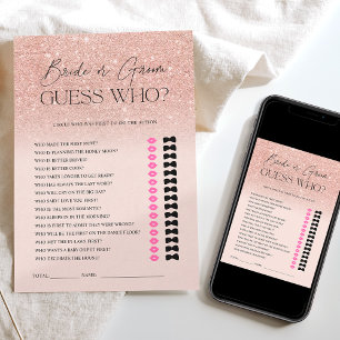 Convites Jogo de casamento rosa dourado brilhante ombre pal