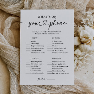 Convites Jogo de Chá de Bebê 'O Que Está no Seu Telefone' c