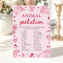 Jogo de Chá de Bebê sobre Gestação de Animais no D