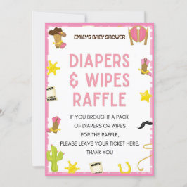 Convites Jogo de Chá de fraldas da Cowgirl - Nome editável,