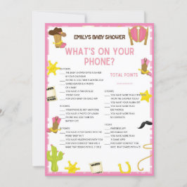 Convites Jogo de Chá de fraldas da Cowgirl - Nome editável,