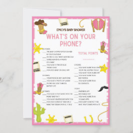 Convites Jogo de Chá de fraldas da Cowgirl - Nome editável,