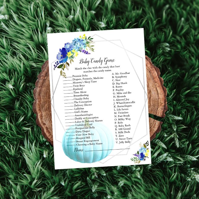 Convites Jogo de Chá de fraldas de abóbora | Azul (Criador carregado)