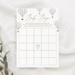 Convites Jogo de Chá de fraldas de Balão de Ar Quente Verde