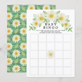 Convites Jogo de Chá de fraldas de Daisy Bingo Fresco