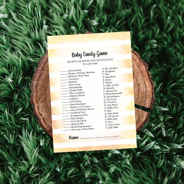 Convites Jogo de Chá de fraldas de Doces Amarelo de Tan Bun (Criador carregado)