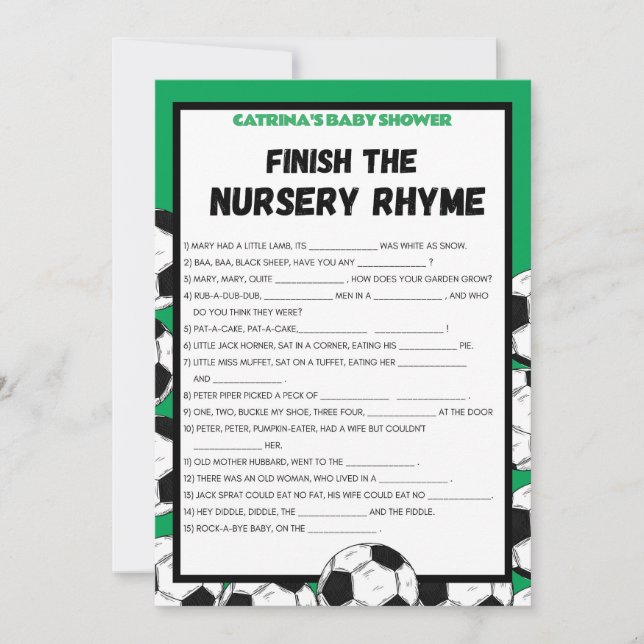 Convites Jogo de Chá de fraldas de futebol, Futebol - Nome  (Frente)