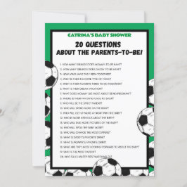 Convites Jogo de Chá de fraldas de futebol, Futebol - Nome 