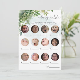 Convites Jogo de Chá de fraldas de Lovor ou Greenery Trabal