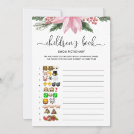 Convites Jogo de Chá de fraldas de Pictionary Poinsettia Em