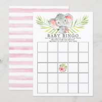 Jogo de Chá de fraldas do Jungle Elephant BINGO