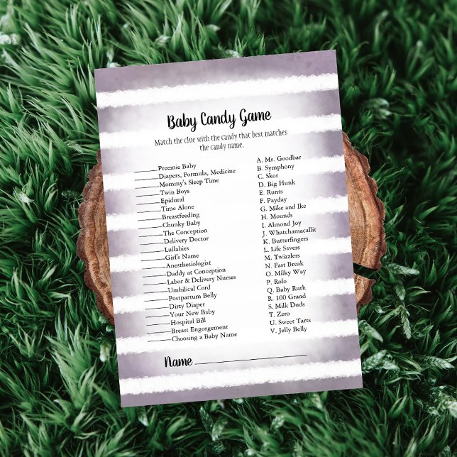 Convites Jogo de Chá de fraldas para Bebê Roxo e Coelho (Criador carregado)