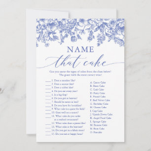 Convites Jogo de Chá de Noiva Blue Floral Name That Cake