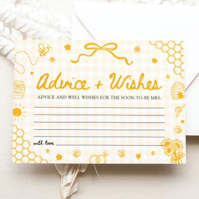 Convites Jogo de Chá de Noiva: Conselhos e Desejos para a A (Honey Bee Advice and Wishes Bridal Shower Game)
