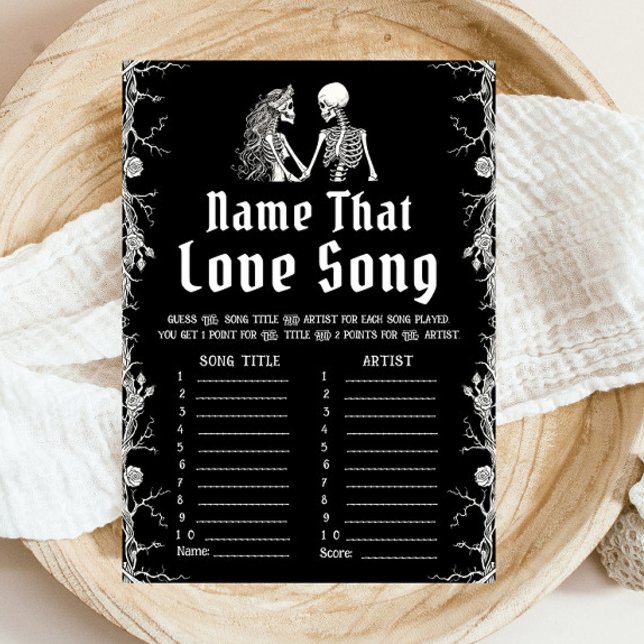Convites Jogo de Chá de Noiva de Halloween: Identifique a M (Halloween Name That Love Tune Bridal Shower Game )