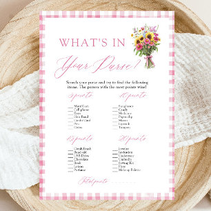 Convites Jogo de Chá de Noiva Pink What's In Your Purse