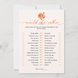 Convites Jogo de Chá de Noiva 'Would She Rather Cocktail'