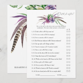 Convites Jogo de Chá de panela de Sucultos Místicos