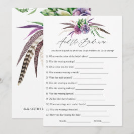 Convites Jogo de Chá de panela de Sucultos Místicos