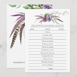 Convites Jogo de Chá de panela de Sucultos Místicos