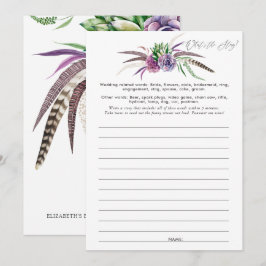 Convites Jogo de Chá de panela de Sucultos Místicos