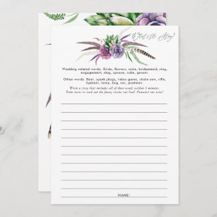 Convites Jogo de Chá de panela de Sucultos Místicos