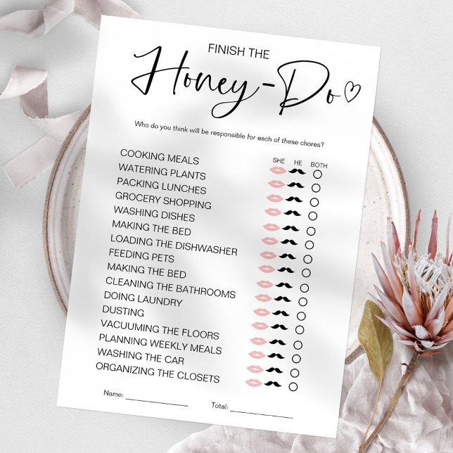 Convites Jogo de Chá de panela do Honey Do List (Criador carregado)