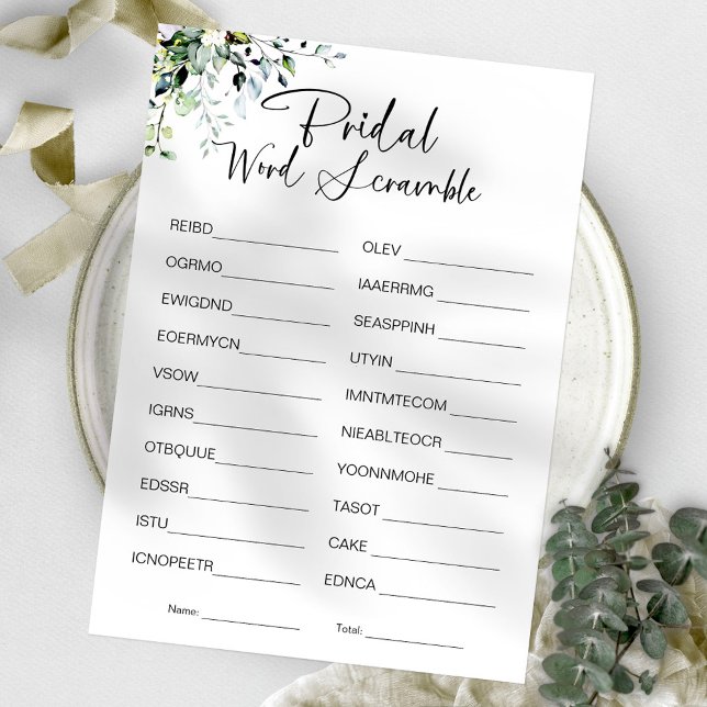 Convites Jogo de Chá de panela do Word Scramble (Criador carregado)