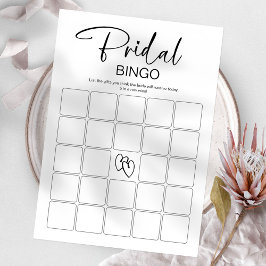 Convites Jogo de Chá de panela Minimalista do Bingo Bridal