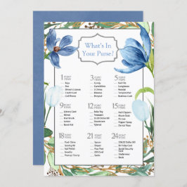 Convites Jogo de Chá de panela Pintado com Tulipas Azuis Du