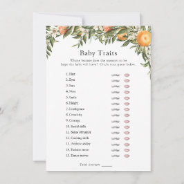 Convites Jogo de Chá de Traços de Bebê de Citrino Pequeno