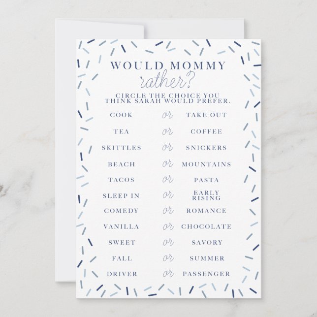 Convites Jogo de Chá do Baby Sprinkle (Frente)