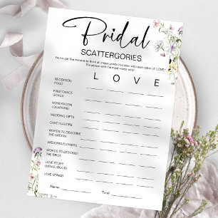 Convites Jogo de Chuva de Noiva Bridal Scattergories