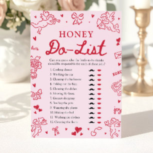 Convites Jogo de Chuva de Noiva Lista de Tarefas 'Honey Do'