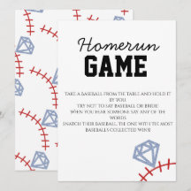 Jogo de Chuveiro de Noiva Brilho Homerun Beisebol
