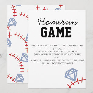 Convites Jogo de Chuveiro de Noiva Brilho Homerun Beisebol 