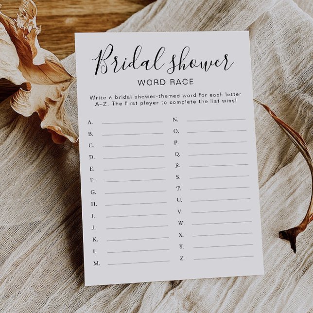 Convites Jogo de Corrida de Palavras para Chá de Noiva | Fe (Bridal Shower Word Race Game | Wedding Shower Invitation)
