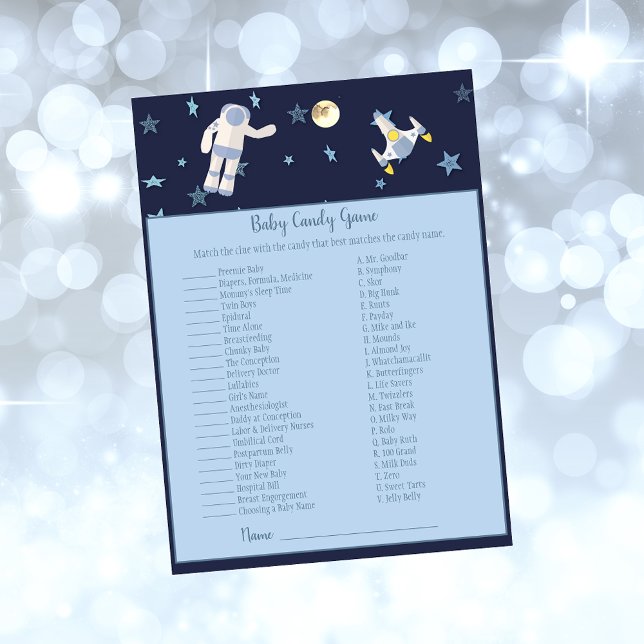 Convites Jogo de Doces para Bebê Astronauta no Espaço Sider (Criador carregado)