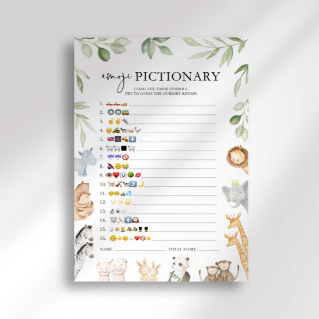 Convites Jogo de Emoji Chá de Bebê Arca de Noé (Criador carregado)