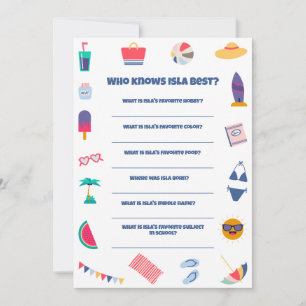 Convites Jogo de Festa de aniversário do tema Praia