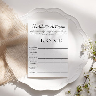 Convites Jogo de festa de despedida de solteira Scattegorie